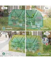 Aoodor Mini Greenhouse Water Resistant Uv Protected 2 Zipper Doors.