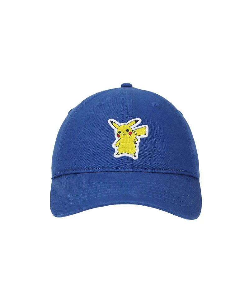 Pokemon Pikachu Printed Patch Blue Unstructured Baseball Cap
