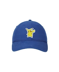 Pokemon Pikachu Printed Patch Blue Unstructured Baseball Cap