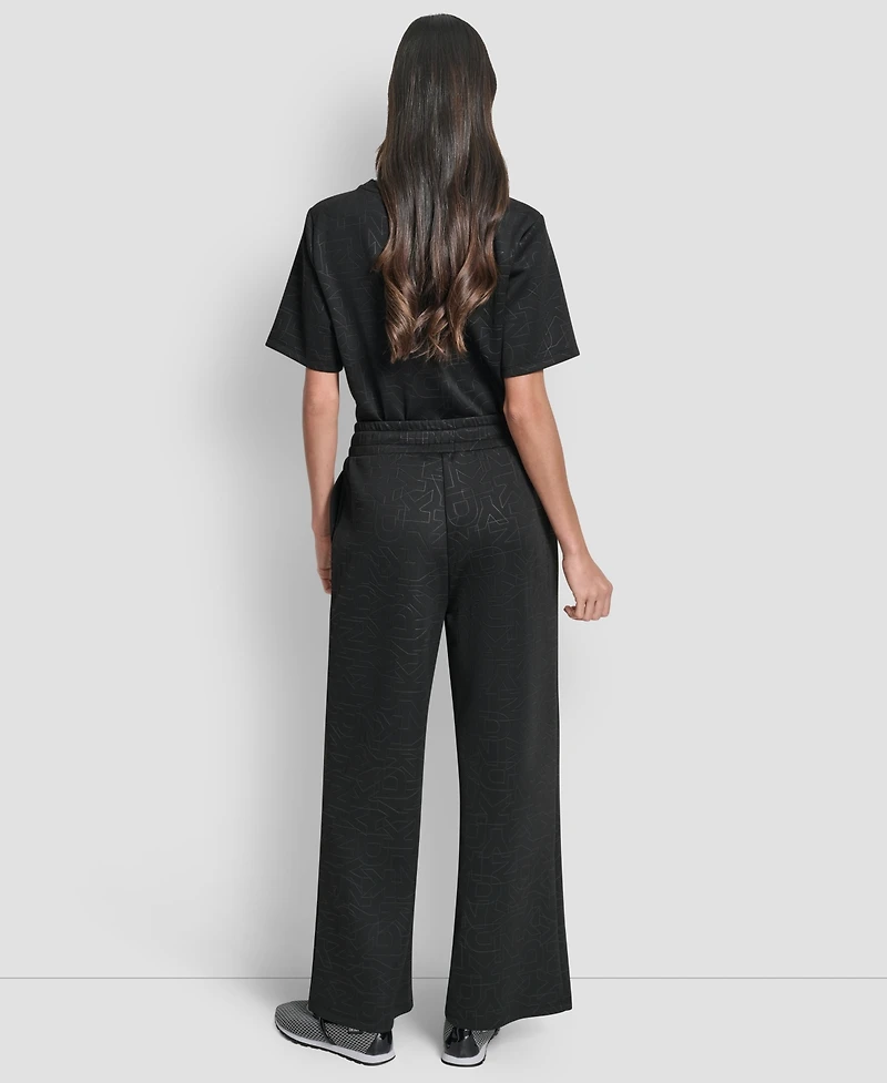 Dkny Women's Debossed Logo Pull-On Pants