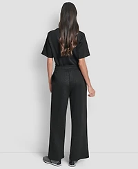 Dkny Women's Debossed Logo Pull-On Pants