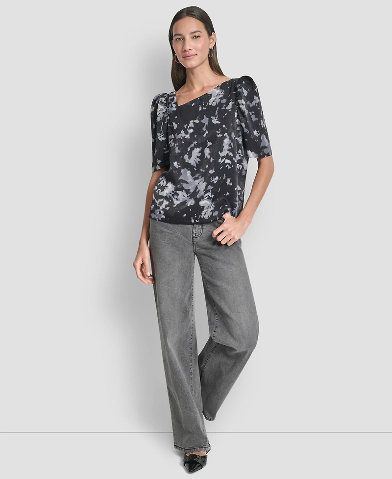 Dkny Women's Short Sleeve Printed Top