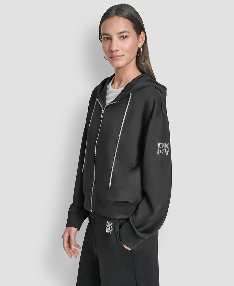 Dkny Women's Long-Sleeve Scuba Zip-Up Jacket