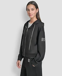 Dkny Women's Long-Sleeve Scuba Zip-Up Jacket
