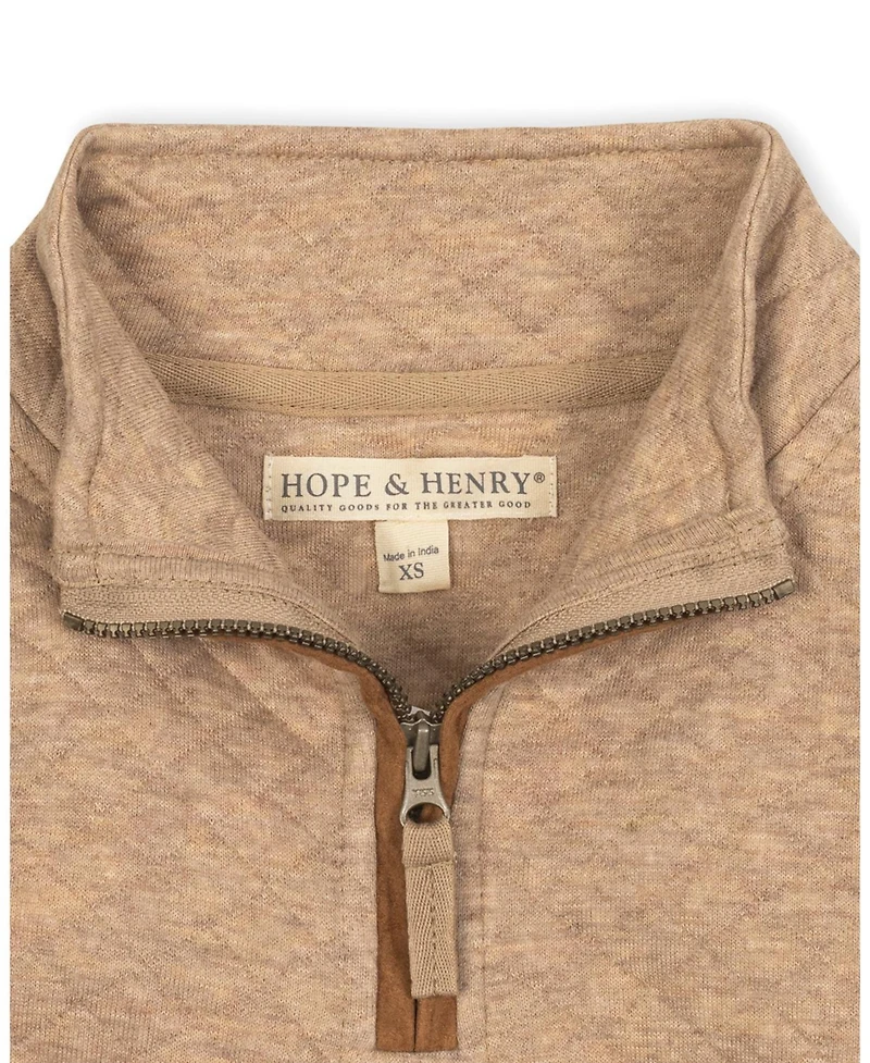 Hope & Henry Little and Big Boys' Long Sleeve Quilted Kanga Half Zip Pullover