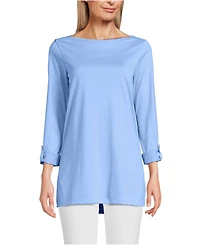 Lands' End Women's Supima Cotton Adjustable 3/4 Sleeve Boatneck Tunic