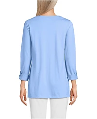 Lands' End Women's Supima Cotton Adjustable 3/4 Sleeve Boatneck Tunic