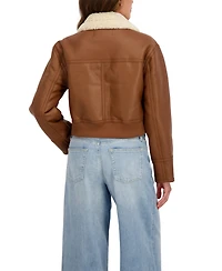 Sebby Collection Women's Cropped Faux Shearling Jacket