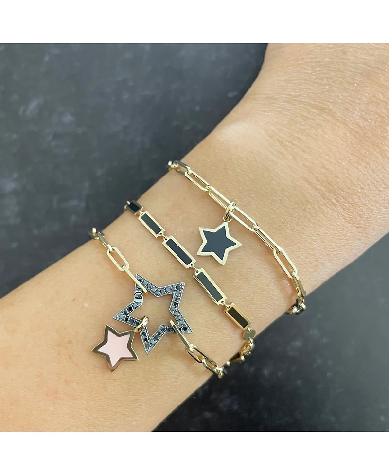 The Lovery Onyx Bar Bracelet 14K Gold