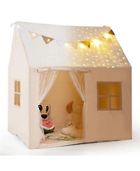 Mecale Kids Play Tent Large Playhouse with Glow in the Dark Stars and Mat