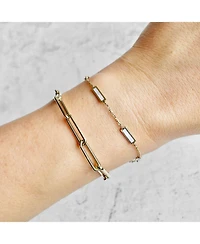 The Lovery Mother of Pearl Bar Chain Bracelet 14K Gold