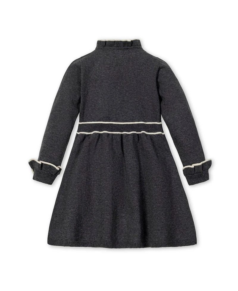 Hope & Henry Toddler Girls' Organic Long Sleeve Ruffle Trim Sweater Dress