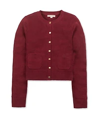 Hope & Henry Women's Organic Chevron Stitch Cardigan Sweater