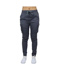 Galaxy By Harvic Women's Loose Fit Cotton Stretch Twill Cargo Joggers