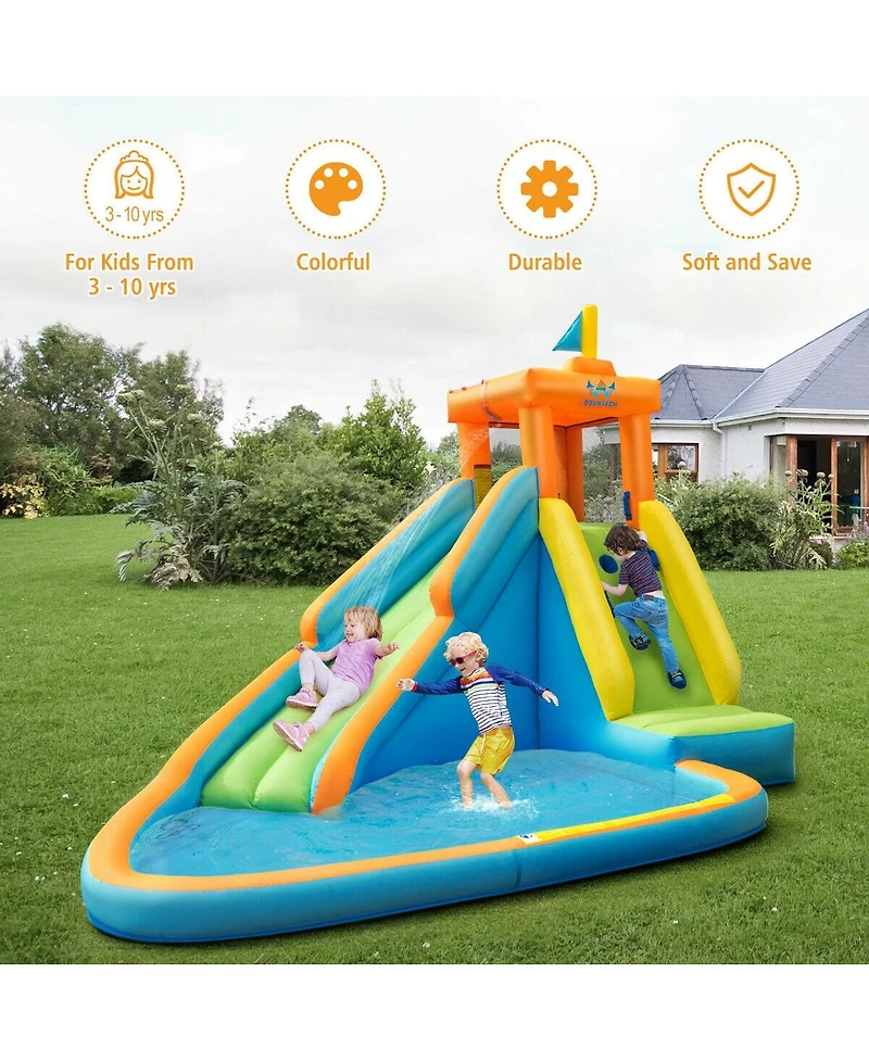 Akiudex Inflatable Water Slide Kids Bounce House with 740W Blower