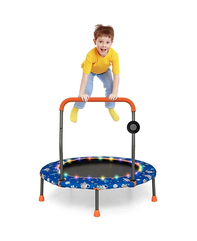 Akiudex 36-Inch Mini Trampoline with Colorful Led Lights and Bluetooth Speaker