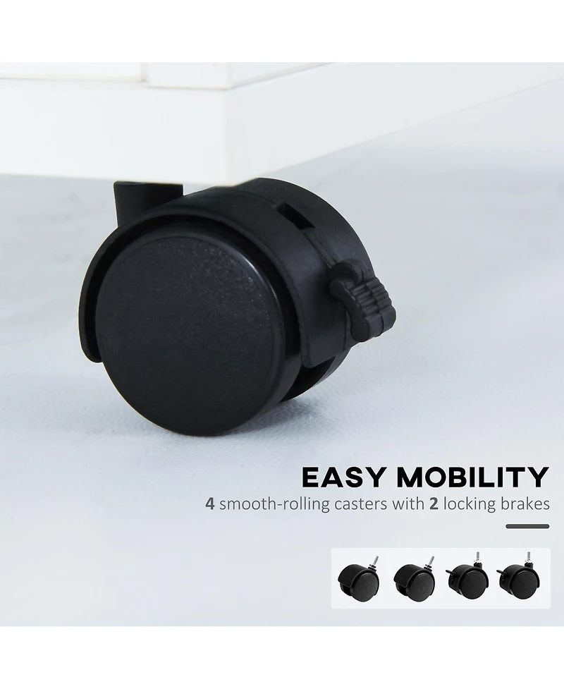 Homcom Rolling File Storage Cabinet Document Shelf Drawer Home Office