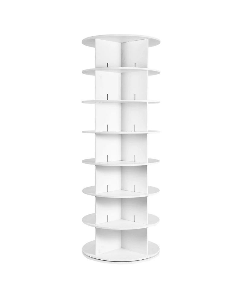 Slickblue Round 7-Tier Shoe Carousel, Rotating Shoe Rack Tower for Living Room or Entryway