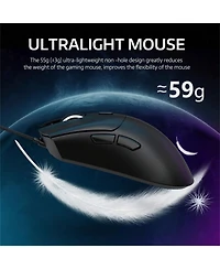 risokeys Wireless Gaming Mouse,Tri-Mode Connection (2.4G/Wired/BT5.2),55g Lightweight,18K Dpi Optical Sensor, 20 Million Key Life,Ergonomic Design,for