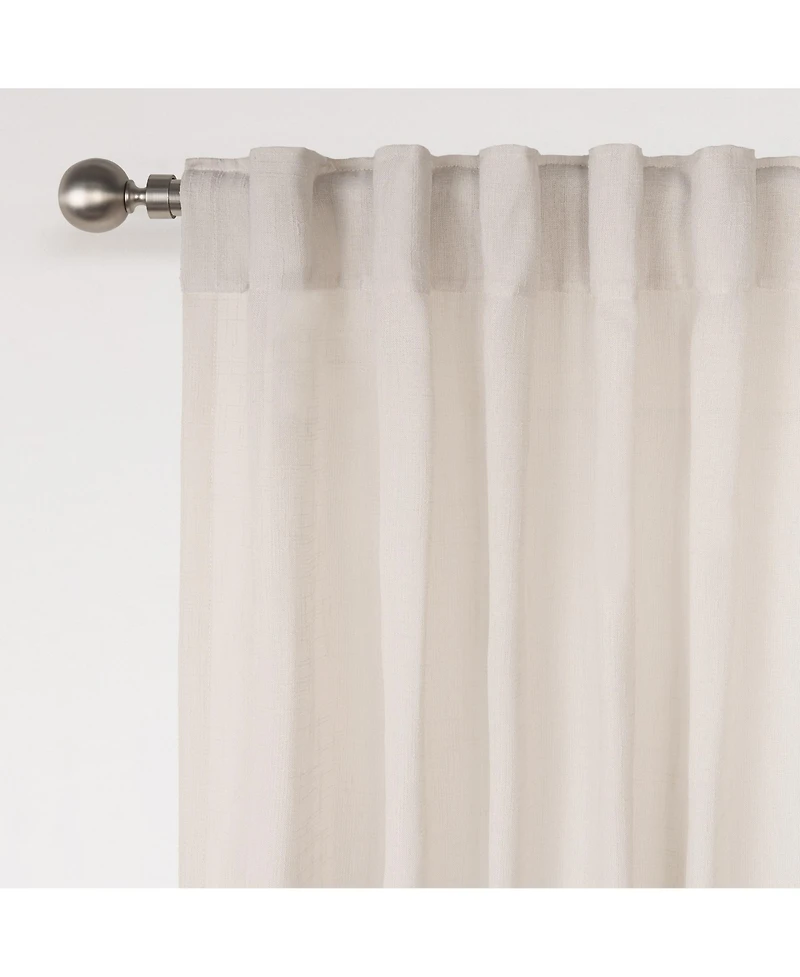 Awesome Home Textured Double Ruffle Rod Pocket Curtains Pair