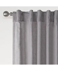 Awesome Home Textured Double Ruffle Rod Pocket Curtains Pair