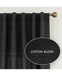 Awesome Home Cotton Blend Light Filtering Back Tab Curtains (2 Panels), 52"x108"