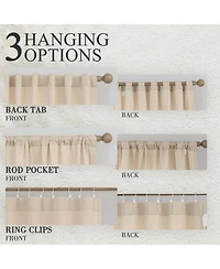 Awesome Home Cotton Blend Light Filtering Back Tab Curtains (2 Panels), 52"x108"