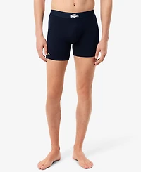 Lacoste Men's 3-Pack Regular Fit Big Croc Logo Boxer Briefs