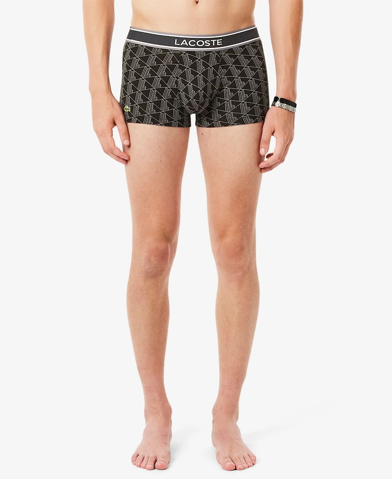 Lacoste Men's 3-Pack Monogram Trunks