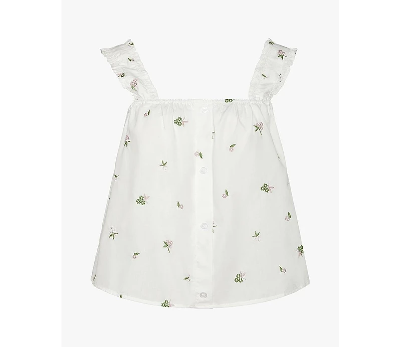WeWoreWhat Women's Ruffle Button Front Tank Top