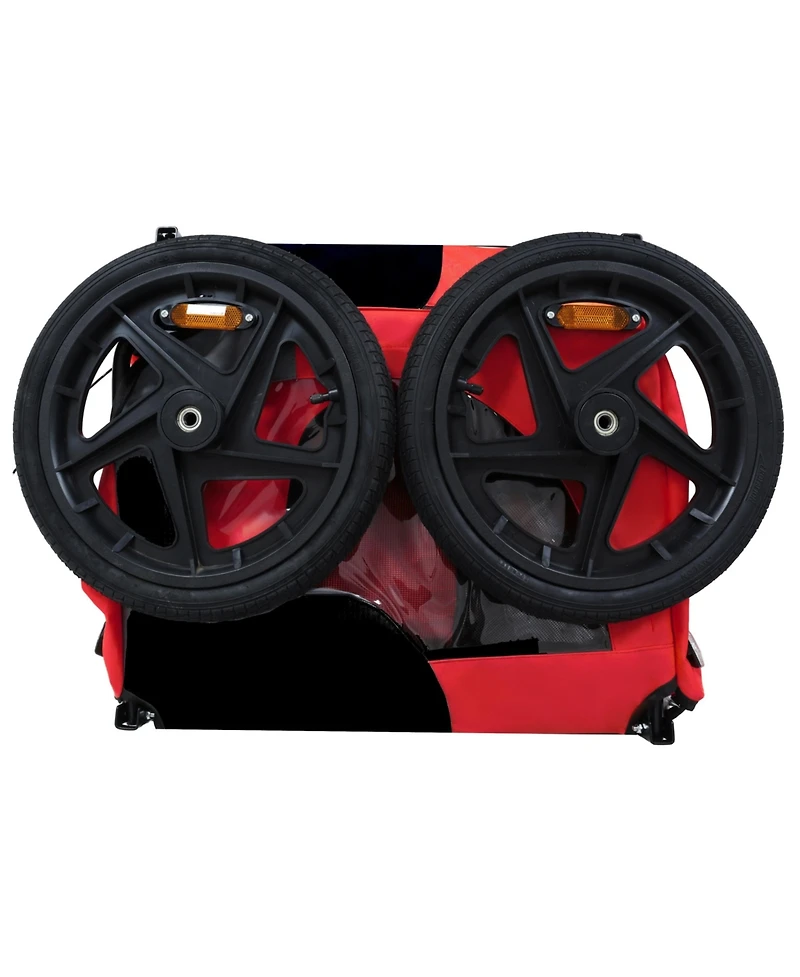 Aostirmotor Pet Bike Trailer,Suitable for Small & Medium Pets, Easy Folding Cart Frame, Quick Release Wheel, Red