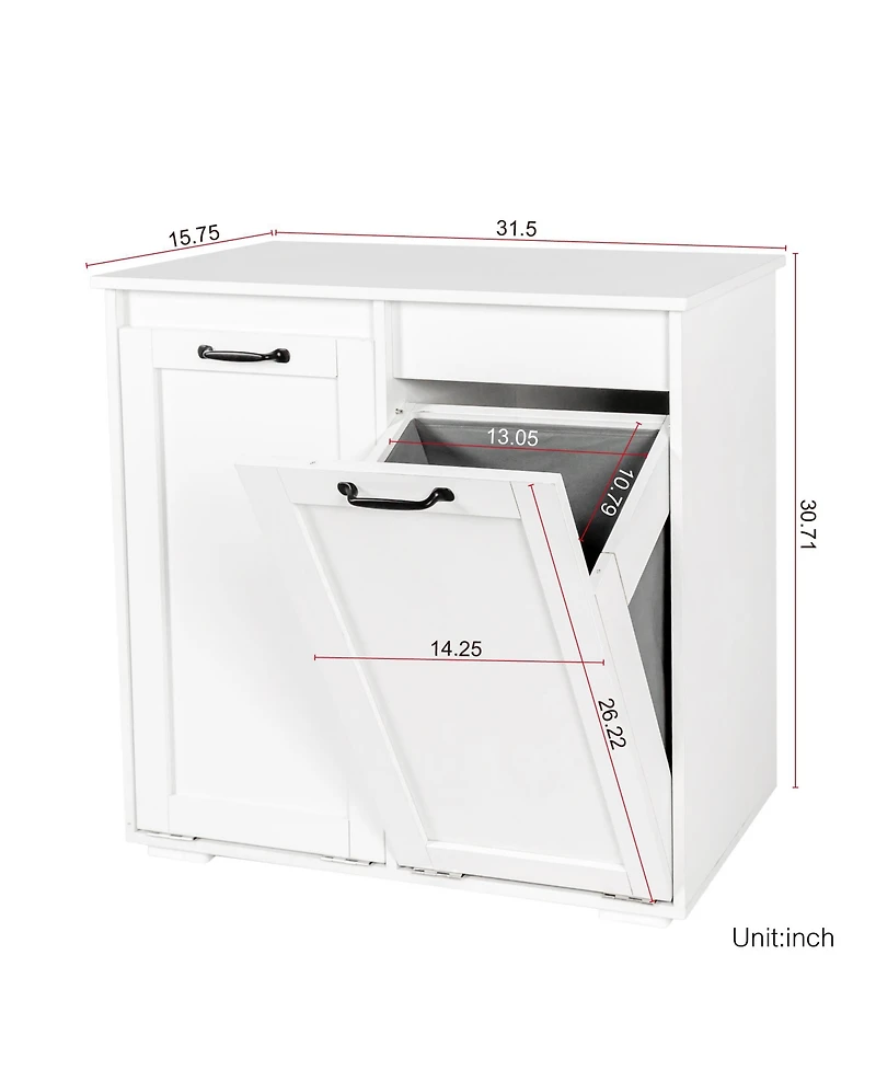 Casainc Laundry Cabinet with 2 Removable Liner Bags for Sorting and Storage