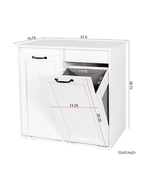 Casainc Laundry Cabinet with 2 Removable Liner Bags for Sorting and Storage