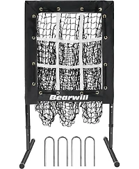 Bearwill 9 Hole Pitching Net for Baseball & Softball - with Strike Zone, Adjustable Throwing Target, Training Equipment