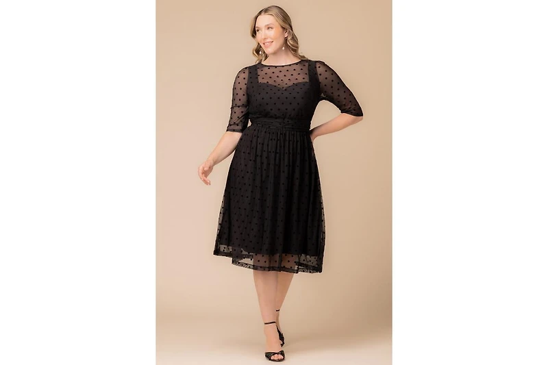 Kiyonna Plus Vita Mesh Cocktail Dress