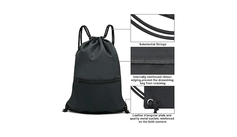 Urbanmax Drawstring Backpack Bag Sport Gym Sackpack