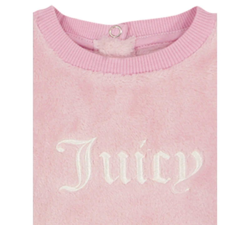 Juicy Baby Girls 2-Piece Sherpa Top and Pant Set