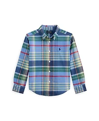 Polo Ralph Lauren Toddler and Little Boys Plaid Brushed Cotton Oxford Shirt