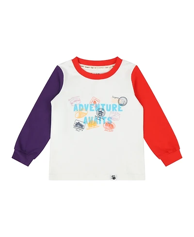 Mixed Up Clothing Kids Landmarks Tee - Adventure Awaits Colorblock Long Sleeve T-Shirt