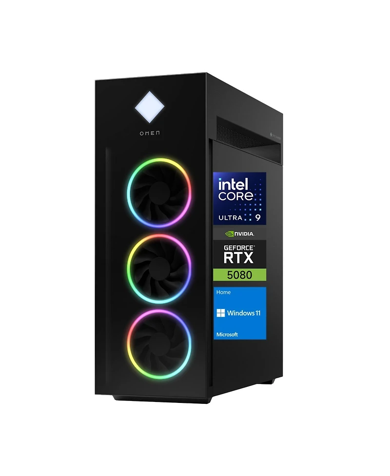 Hp Omen 45L Gaming Tower Desktop Intel Core Ultra 9 285K 16GB Ram Nvidia GeForce Rtx 5080 1TB Ssd Storage Windows 11 Home - Black