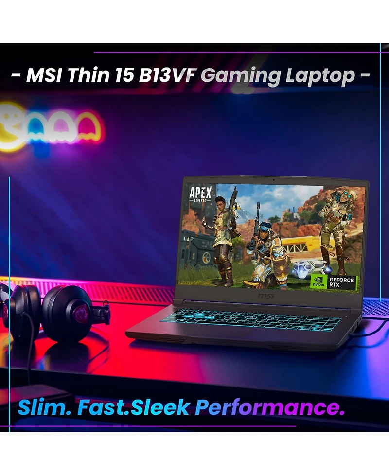 Msi Thin Rtx 4060 Ai Gaming Laptop, 15.6" Fhd 144Hz, Intel i5-13420H, Nvidia GeForce Rtx 4060, Backlit Keyboard, Wi-Fi 6