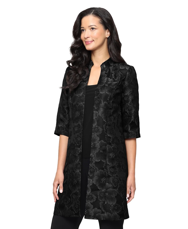 Alex Evenings Petite 3/4-Sleeve Textured Jacquard Twinset