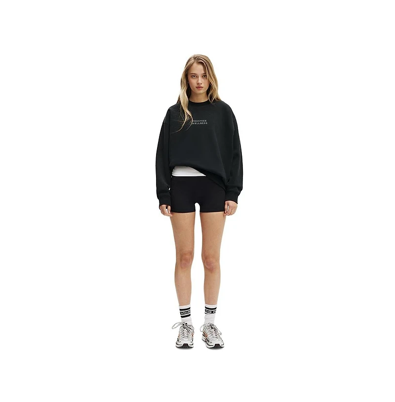 Cotton On Women's Active Plush Graphic Crew Sweatshirt