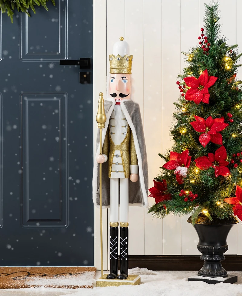 Glitzhome 42" Wooden Christmas King Nutcracker