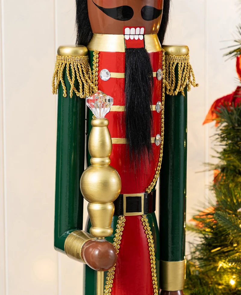 Glitzhome 42" Wooden Christmas African King Nutcracker