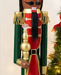 Glitzhome 42" Wooden Christmas African King Nutcracker