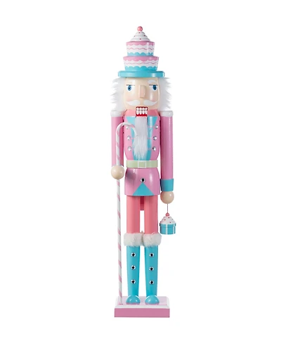Glitzhome 24" Wooden Christmas Cake Nutcracker