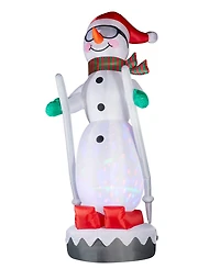 Glitzhome 20" Giant Disco Lighted Inflatable Skiing Snowman