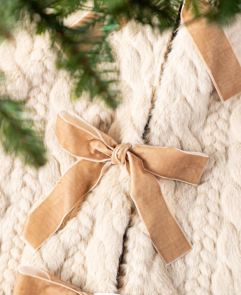 Glitzhome 60" Deluxe Reversible Christmas Tree Skirt