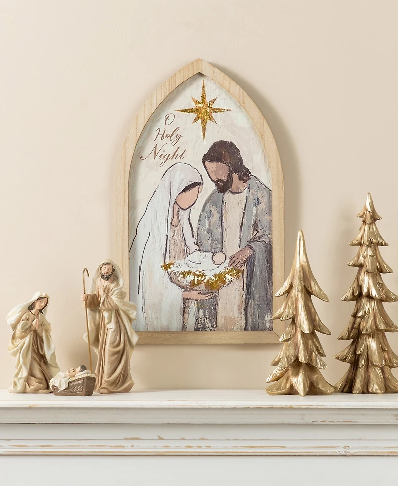 Glitzhome 19.75" Wooden Nativity Scene Wall Decor
